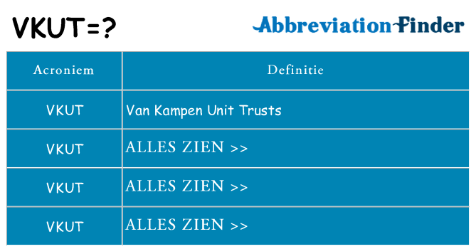 Wat staat vkut voor