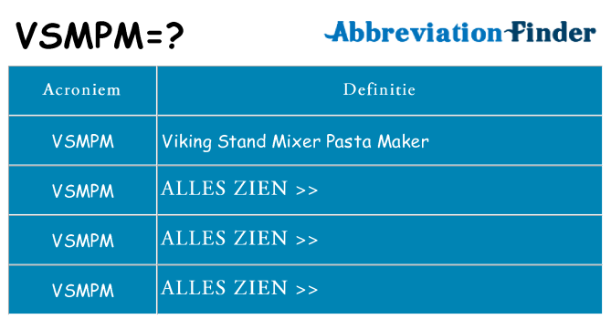 Wat staat vsmpm voor
