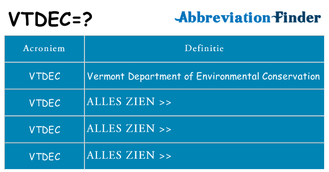 Wat staat vtdec voor