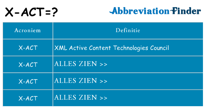 Wat staat x-act voor