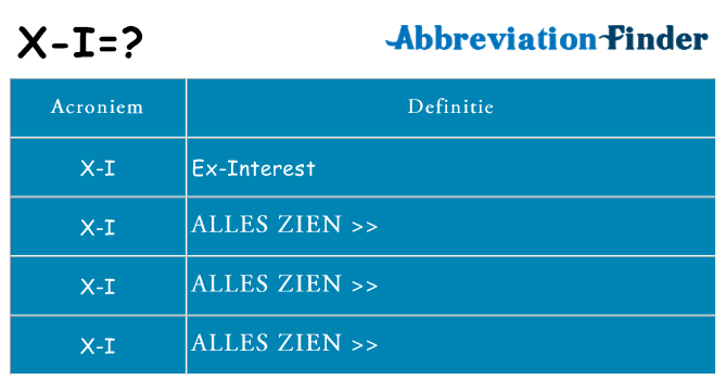 Wat staat x-i voor