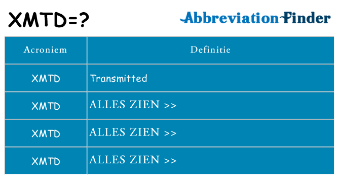 Wat staat xmtd voor