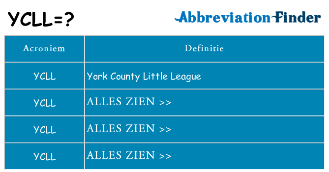 Wat staat ycll voor