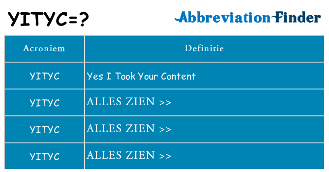 Wat staat yityc voor