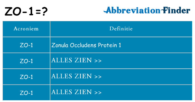 Wat staat zo-1 voor