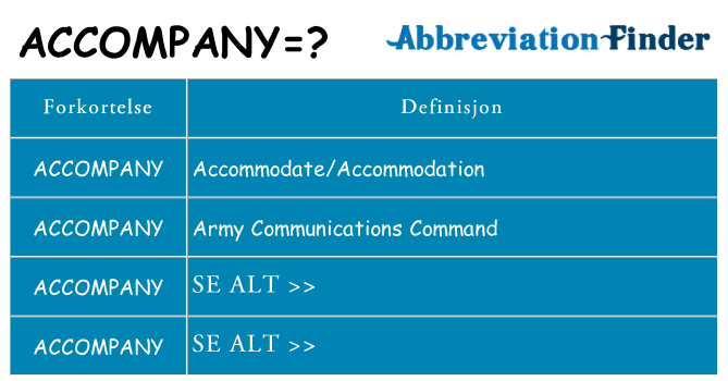 Hva accompany står for