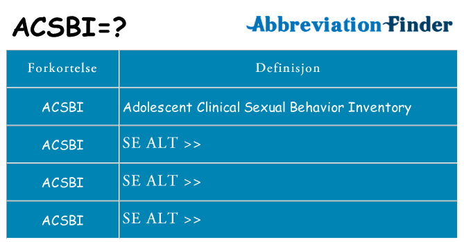 Hva acsbi står for