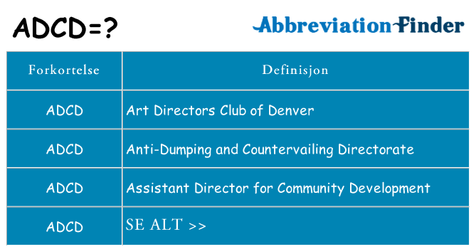 Hva adcd står for