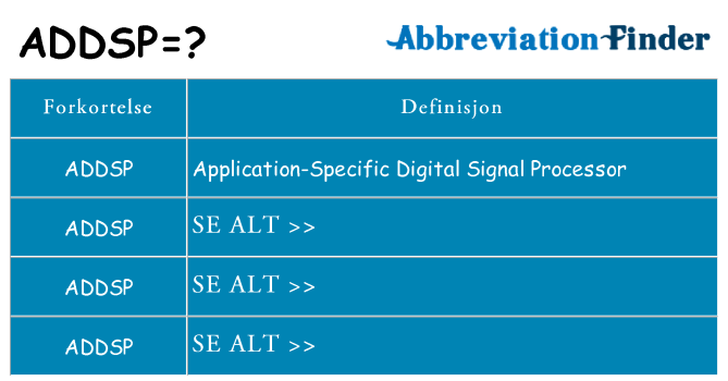 Hva addsp står for