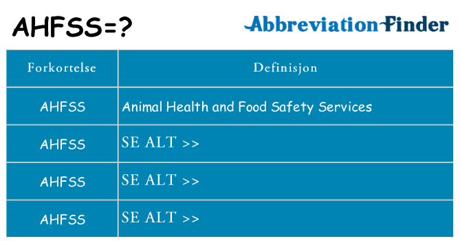 Hva ahfss står for