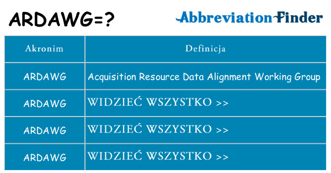 Co ardawg oznaczać