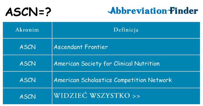 Co ascn oznaczać