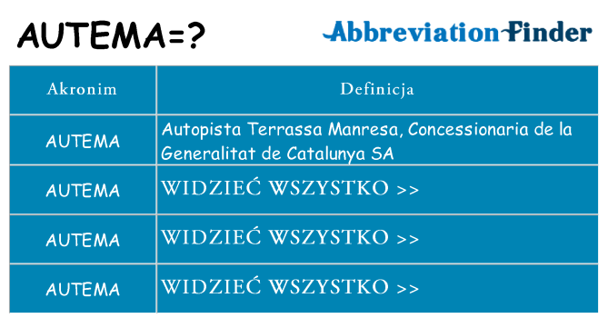 Co autema oznaczać