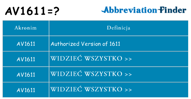 Co av1611 oznaczać