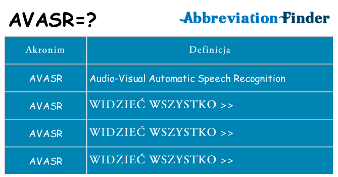 Co avasr oznaczać