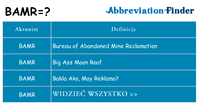 Co bamr oznaczać