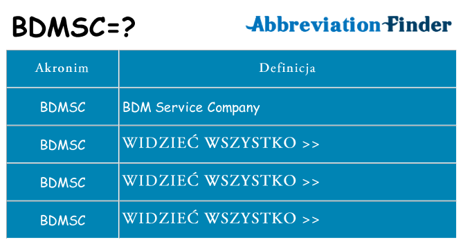 Co bdmsc oznaczać