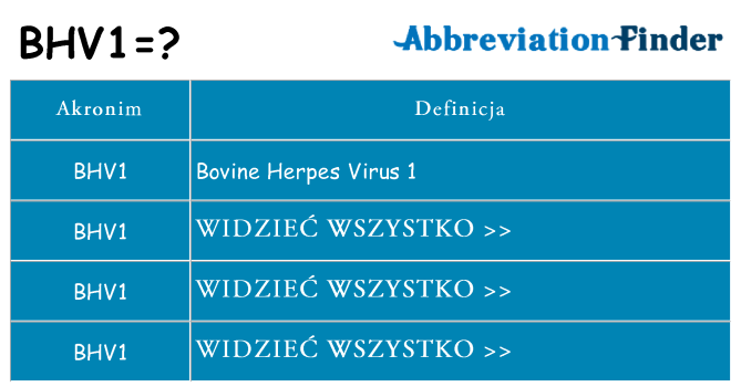 Co bhv1 oznaczać