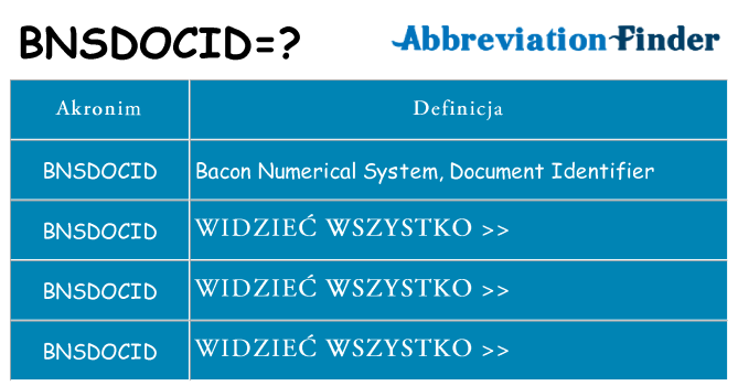 Co bnsdocid oznaczać