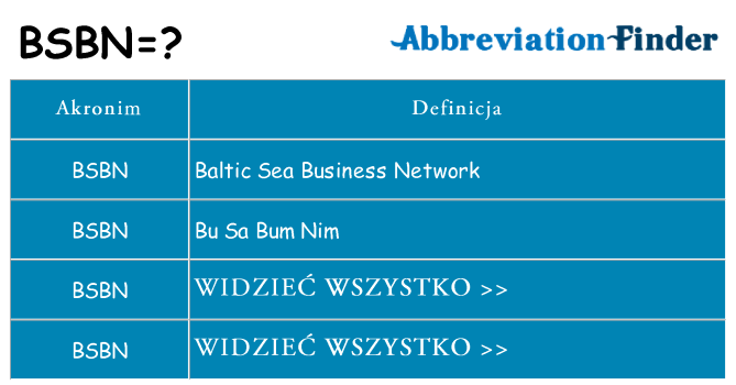 Co bsbn oznaczać
