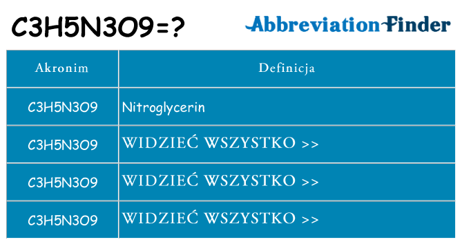 Co c3h5n3o9 oznaczać