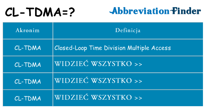 Co cl-tdma oznaczać