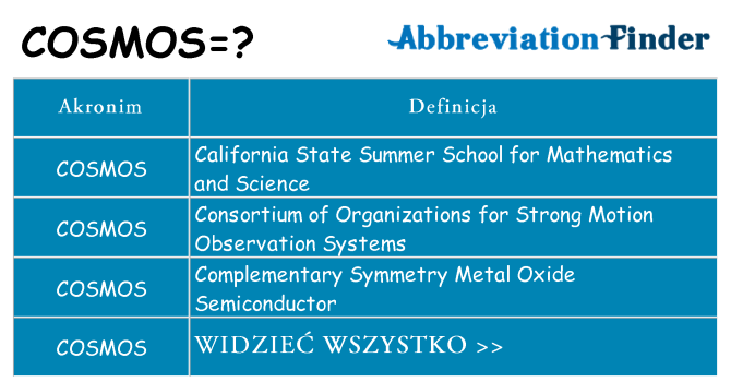 Co cosmos oznaczać