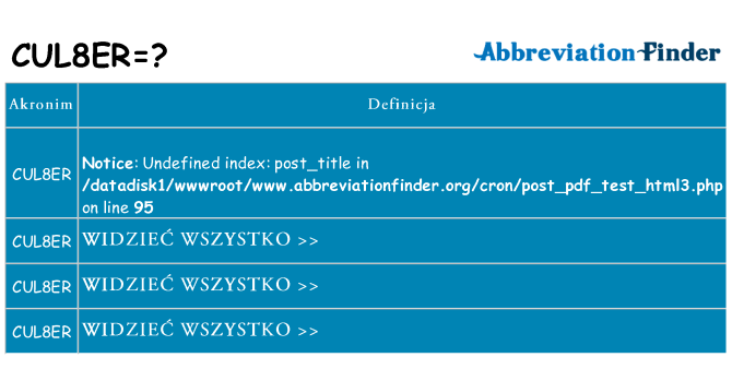 Co cul8er oznaczać