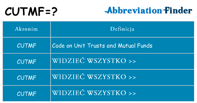 Co cutmf oznaczać