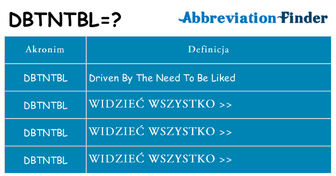Co dbtntbl oznaczać