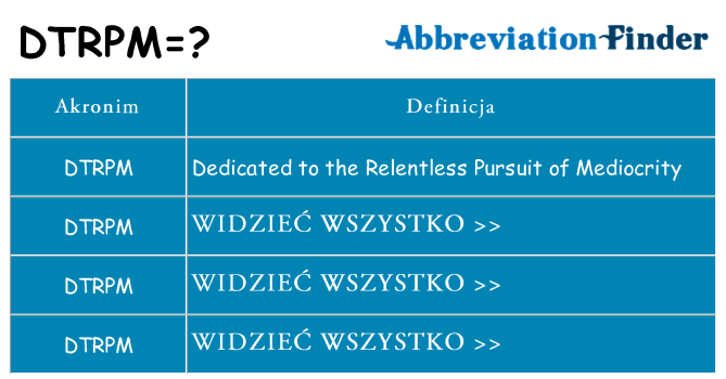 Co dtrpm oznaczać