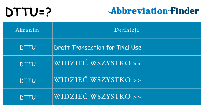 Co dttu oznaczać