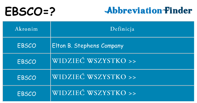 Co ebsco oznaczać