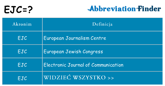 Co ejc oznaczać