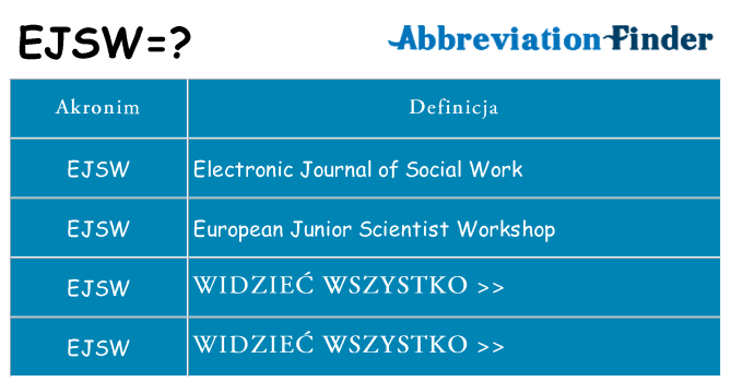 Co ejsw oznaczać