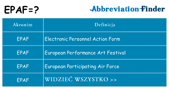 Co epaf oznaczać