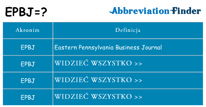 Co epbj oznaczać