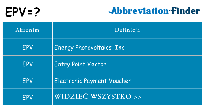 Co epv oznaczać