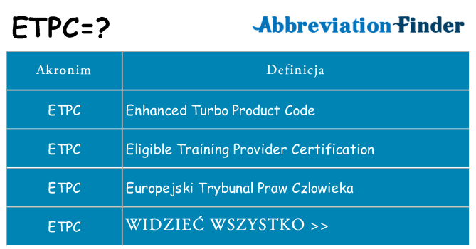 Co etpc oznaczać
