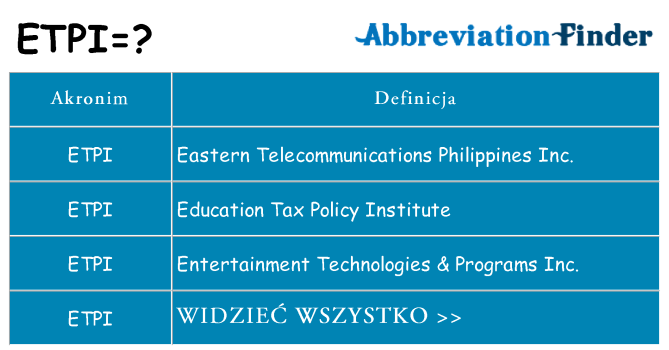Co etpi oznaczać