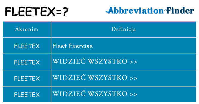 Co fleetex oznaczać