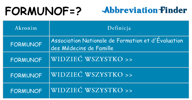 Co formunof oznaczać