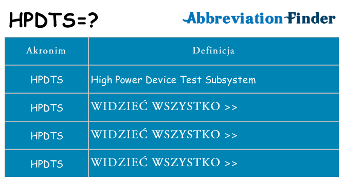 Co hpdts oznaczać
