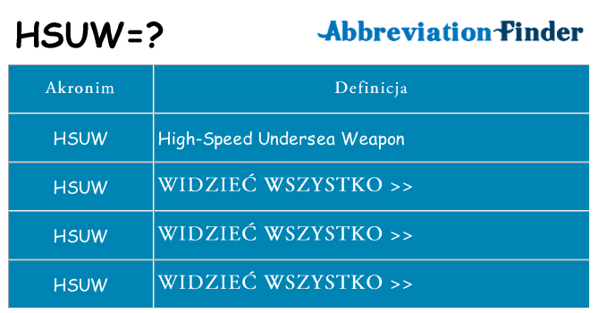 Co hsuw oznaczać
