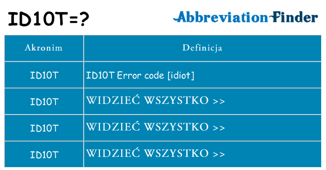 Co id10t oznaczać