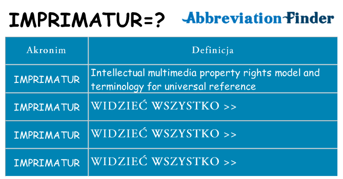 Co imprimatur oznaczać