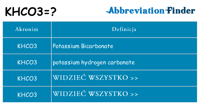 Co khco3 oznaczać