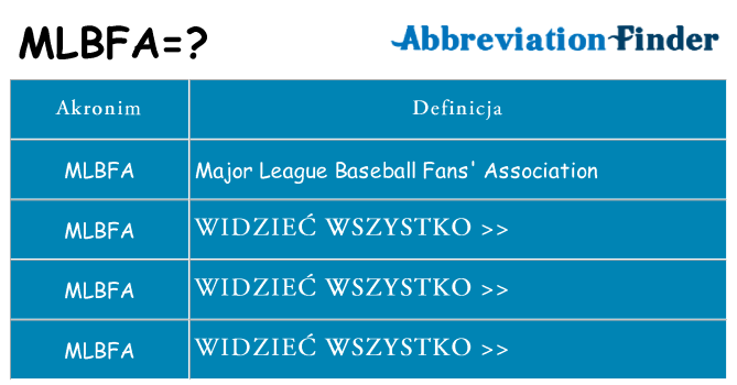 Co mlbfa oznaczać