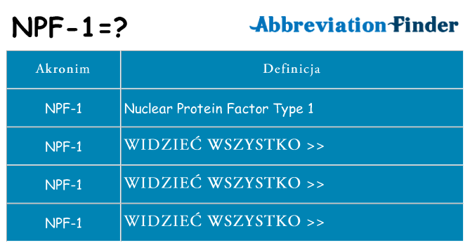 Co npf-1 oznaczać