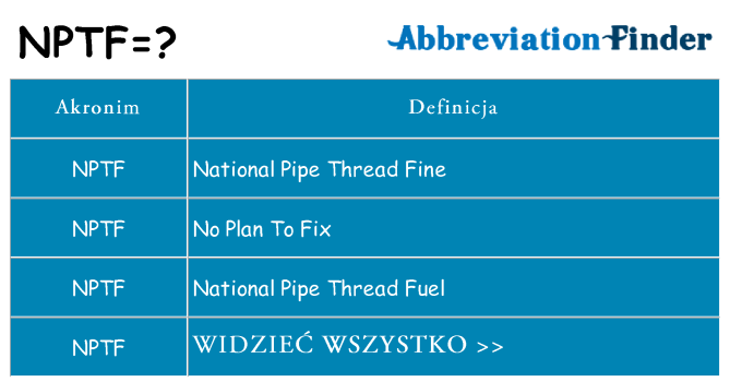 Co nptf oznaczać